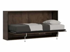 Discount ITAMOBY Cama abatible individual horizontal Kando con colchón Nogal Marru00f3n