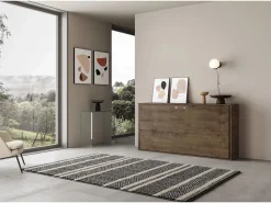 Discount ITAMOBY Cama abatible individual horizontal Kando con colchón Nogal Marru00f3n