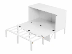 Outlet Merax Cama abatible vertical 140 x 200 cm - Madera MDF - Somier de láminas - Blanco