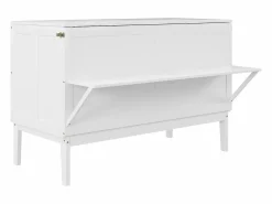 Outlet Merax Cama abatible vertical 140 x 200 cm - Madera MDF - Somier de láminas - Blanco