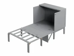 New Merax Cama abatible vertical 90 x 200 cm con somier de láminas, madera contrachapada + MDF, (sin colchón) Gris