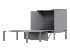 New Merax Cama abatible vertical 90 x 200 cm con somier de láminas, madera contrachapada + MDF, (sin colchón) Gris