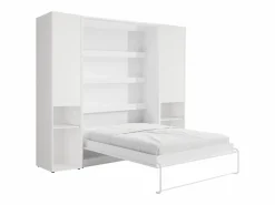 Sale Vente-unique Cama abatible vertical 140 x 200 cm 2 armarios - RAPILI Blanco