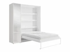 Vente-unique Cama abatible vertical 140 x 200 cm 1 armario + espejo + colchón - RAPILI