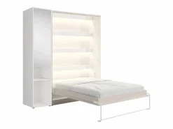 Discount Cama abatible vertical 140 x 200 cm beige 1 armario + espejo + colchón - RAPILI Cama Abatible