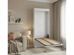 Discount Cama abatible vertical aglomerado melaminizado 90x190cm Blanco