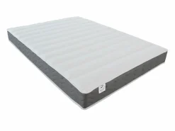 Vente-unique Cama abatible vertical de 160 x 200 cm gris y blanco con colchón - MALINA II Gris / Blanco