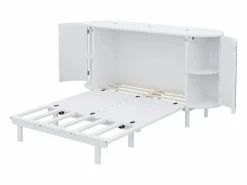 Cama abatible 140x200 cm - con compartimentos de almacenamiento - (colchón no incluido) Cama Abatible