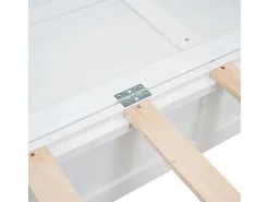 New DripeX Cama abatible 140x200 cm - Con cajones y 2 estantes - Pino + MDF - Carga máx. 204 kg - Blanco