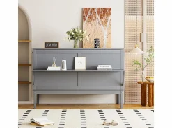 Sale DripeX Cama abatible 140x200 cm - Con estructura de láminas - Madera - Carga máx. 200 kg - Gris