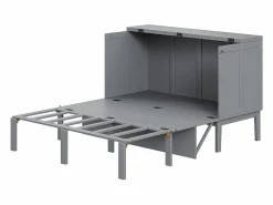 Sale DripeX Cama abatible 140x200 cm - Con estructura de láminas - Madera - Carga máx. 200 kg - Gris