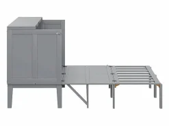 Sale DripeX Cama abatible 140x200 cm - Con estructura de láminas - Madera - Carga máx. 200 kg - Gris