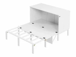 Outlet Cama abatible 140x200 cm - Con estructura de láminas - Madera - Carga máx. 200 kg - Cama Abatible