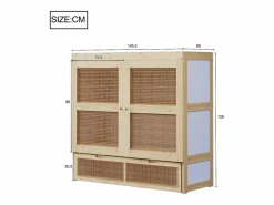 Online Hauss Spole Cama abatible 140x200 cm con somier y 2 cajones - Natural claro Color natural claro