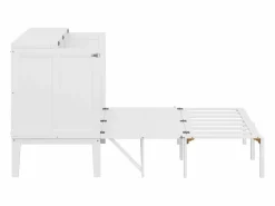 Outlet Hauss Spole Cama abatible 140x200 cm, con somier - Cama niño/adulto - Madera blanca Blanco