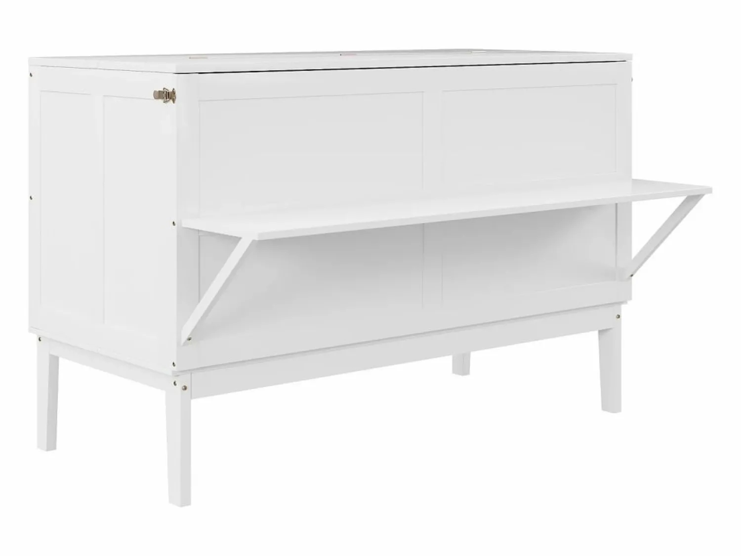 Outlet Hauss Spole Cama abatible 140x200 cm, con somier - Cama niño/adulto - Madera blanca Blanco