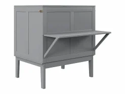 Discount DripeX Cama abatible 90x200 cm en madera - Con somier de láminas - Carga máx. 150 kg - Gris