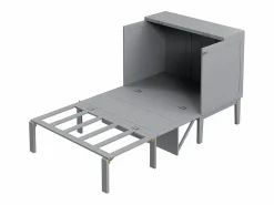 Discount DripeX Cama abatible 90x200 cm en madera - Con somier de láminas - Carga máx. 150 kg - Gris