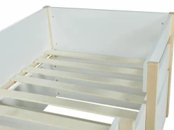 Best Vente-unique Cama alta 2 cajones 90 x 190 cm y roble SISSY Blanco