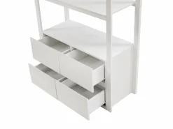 Discount Vente-unique Cama alta 90 x 190 cm con escritorio y almacenamiento pino y MDF - KALIZI Blanco