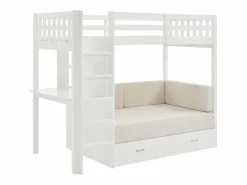 Vente-unique Cama alta 90 X 190 cm con sofá convertible - Pino y MDF - - ORPELIA