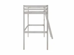 New Vente-unique Cama alta 90 x 190 cm de Pino macizo con colchón GEDEON II Blanco