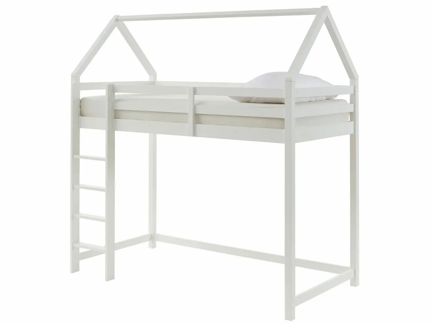 Outlet Cama alta cabaña 90 x 190 cm de madera de pino con colchón - TARZIA Cama Montessori|Cama Alta