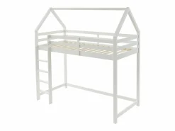 Vente-unique Cama alta cabaña 90 x 190 cm de madera de pino - TARZIA