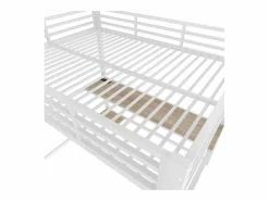 Best Cama alta de 140 x 200 cm - Cama para adultos con iluminación LED y USB, escritorio - - colchón no incluido Blanco