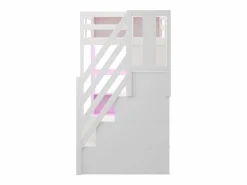 ModernLuxe Cama altillo 90×200 cm - con armario y escritorio - escalera con almacenamiento - con tomas de corriente y LED -