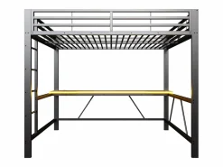 Discount Cama altillo de metal 160x200cm - con escritorio - con iluminación LED y puerto de carga USB - (sin colchón) Cama Alta|Cama Infantil
