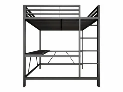 Discount Cama altillo de metal 160x200cm - con escritorio - con iluminación LED y puerto de carga USB - (sin colchón) Cama Alta|Cama Infantil