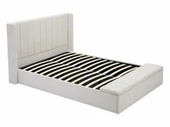 New Vente-unique Cama arcón 160 x 200 cm con banco en tela color + colchón - DOUINO Beige