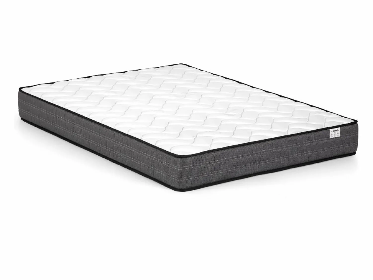 Discount Cama arcón de 160 x 200 cm con cabecero con costuras verticales terciopelo gris + colchón - LARALI Cama Terciopelo