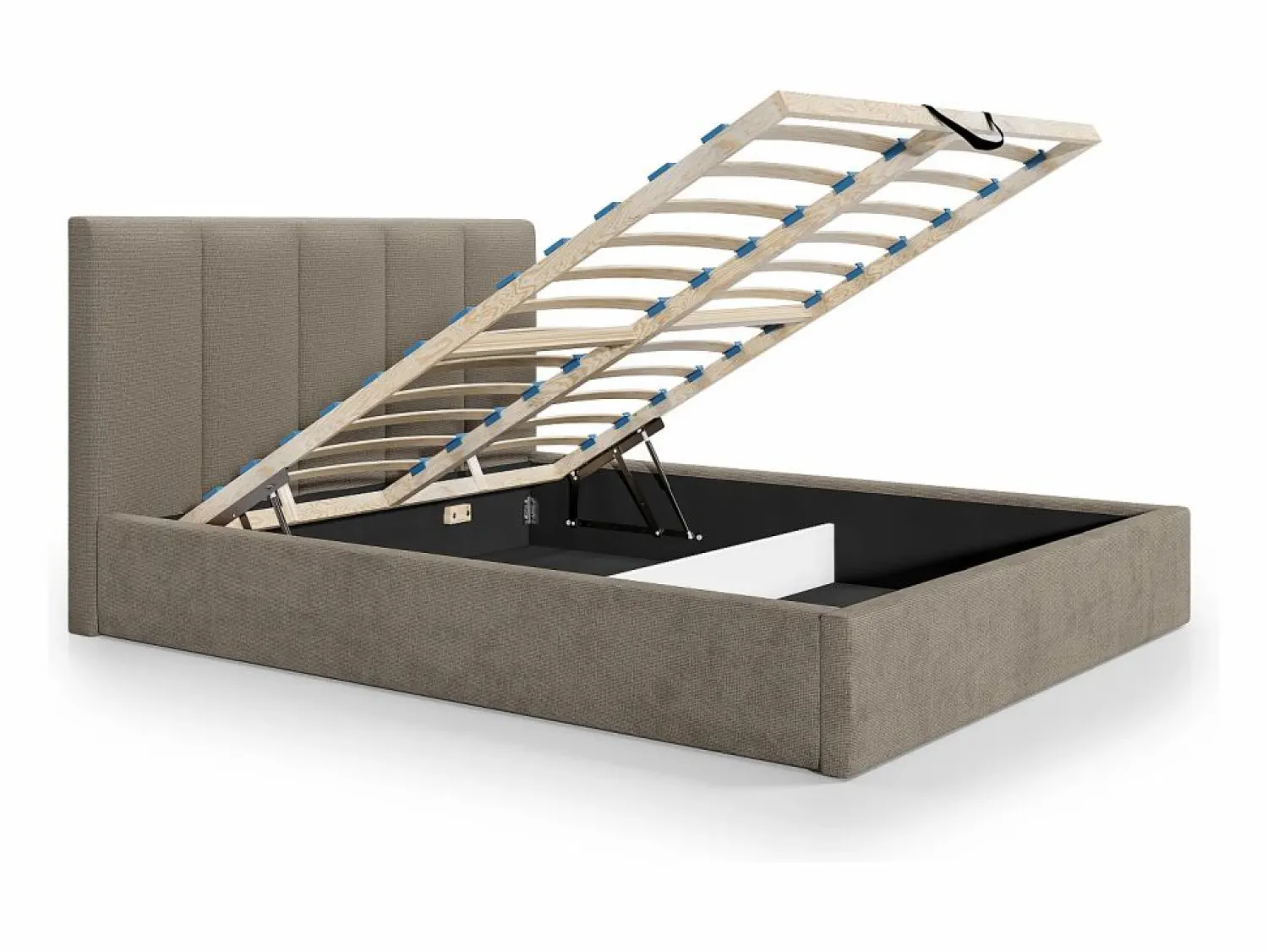 Hot Vente-unique Cama arcón king size 200 x 200 cm de tela color - KILACLO Topo