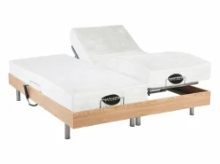 New Cama articulada eléctrica roble LYSIS III motor OKIN 2x90x200 cm Cama Articulada