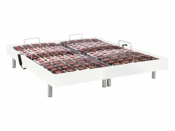 Ysmée Cama articulada eléctrica somier colchón de muelles 5 zonas 2 x 70 x 190 cm gris MANAM