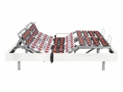 Outlet Cama articulada eléctrica somier colchón memoria de forma 2 x 70 x 190 cm gris SASORA Somier Relax