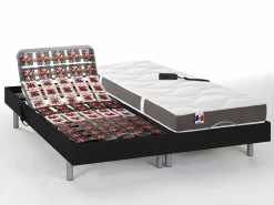 Ysmée Cama articulada eléctrica somier colchón memoria de forma 2 x 80 x 200 cm beige EREGA