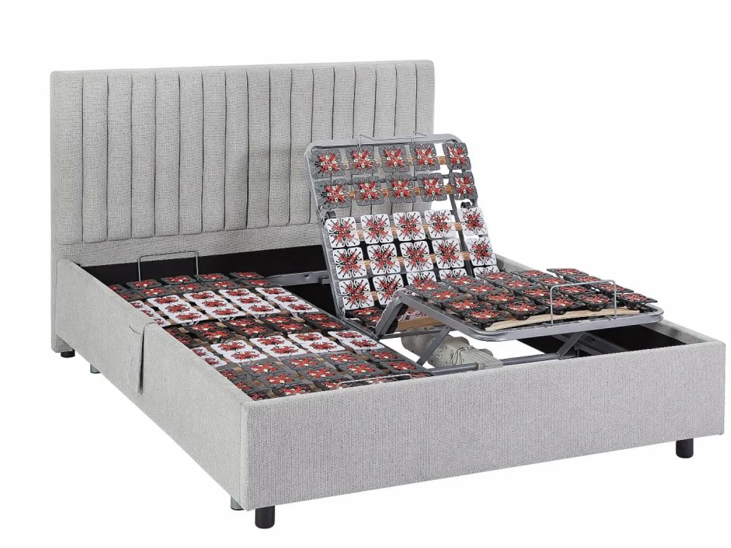 Outlet Cama articulada eléctrica somier colchón de muelles 5 zonas 2 x 70 x 190 cm ANTALISA Cama Articulada