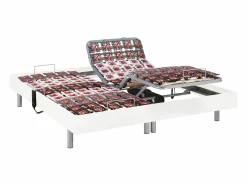 Ysmée Cama articulada eléctrica somier colchón memoria de forma 2 x 90 x 200 cm beige EREGA