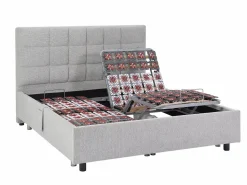 Ysmée Cama articulada eléctrica somier colchón de muelles 5 zonas 2 x 90 x 200 cm MANAM Gris