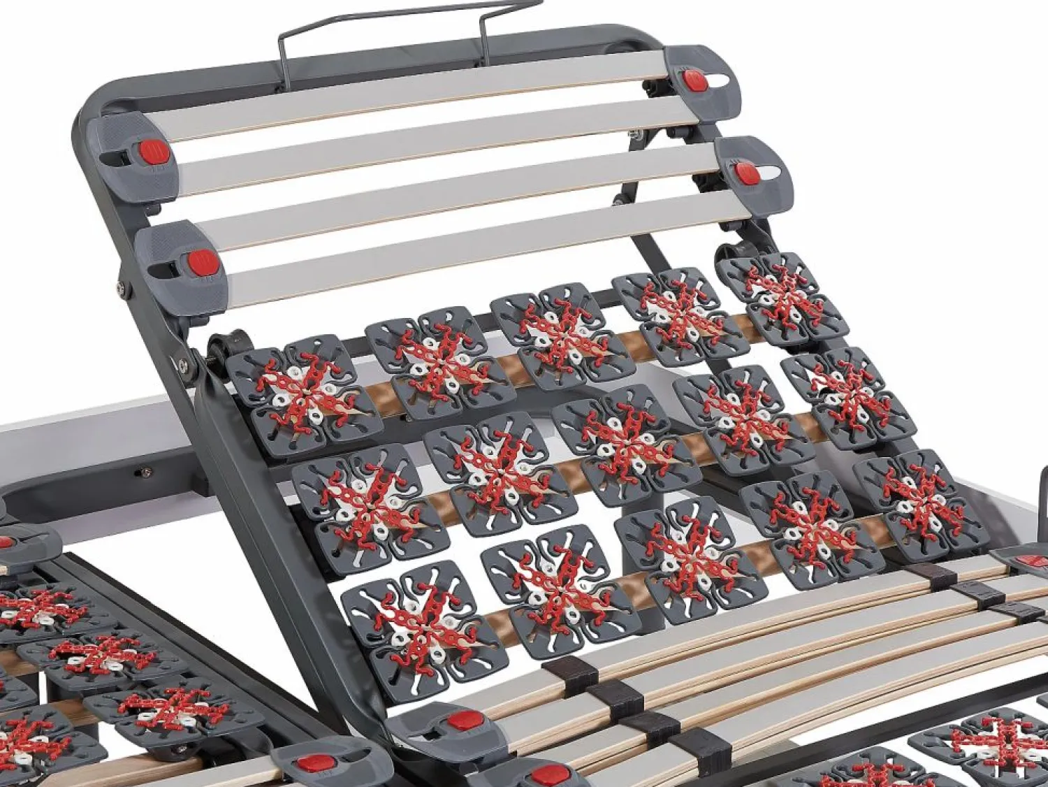 Ysmée Cama articulada eléctrica somier colchón memoria de forma 2 x 90 x 200 cm gris EREGA