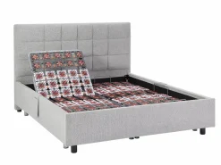 Online Ysmée Cama articulada eléctrica somier colchón memoria de forma 2 x 70 x 190 cm EREGA Gris