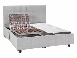 Discount Ysmée Cama articulada eléctrica somier colchón látex 3 zonas 2 x 90 x 200 cm tela JOFAR Gris