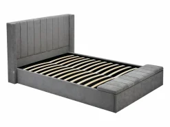 New Cama baúl 140 x 190 cm con banco de tela en color - DOUINO Cama Con Canapé