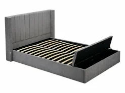New Cama baúl 140 x 190 cm con banco de tela en color - DOUINO Cama Con Canapé