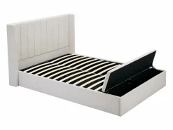 Outlet Vente-unique Cama baúl 140 x 190 cm con banco de tela en color - DOUINO Beige