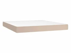 Hot Cama box spring colchón LED cuero sintético capuchino 160x200cm Somier Tapizado|Somier - 160X200Cm