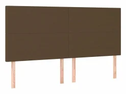 Clicnbuy Cama box spring colchón luces LED tela marrón oscuro 160x200cm